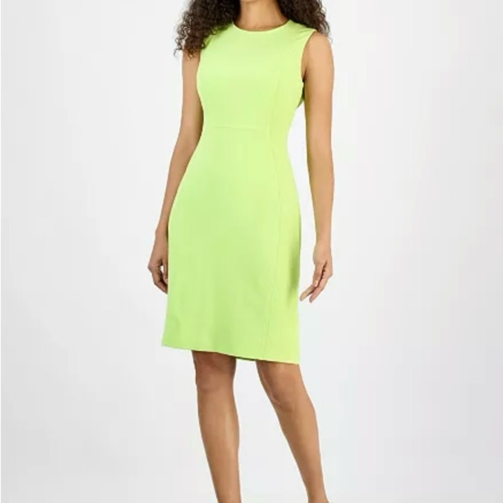 Lime Green Sleeveless Sheath Dress